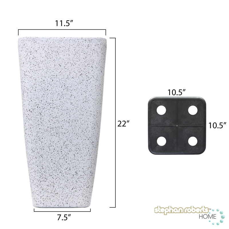 Ensemble de pots à fleurs auto-arrosants 2 pièces Hymie, Blanc