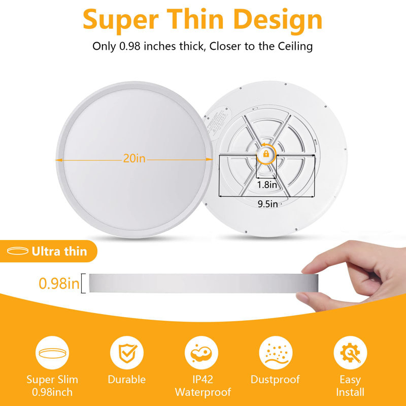 20inch LED Flush Mount Ceiling Light