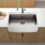 Évier de poste de travail à tablier en acier inoxydable - 33 x 22 x 10 po, nickel brossé et acier de cuisine efficace 33 x 22 x 10 po, performance durable