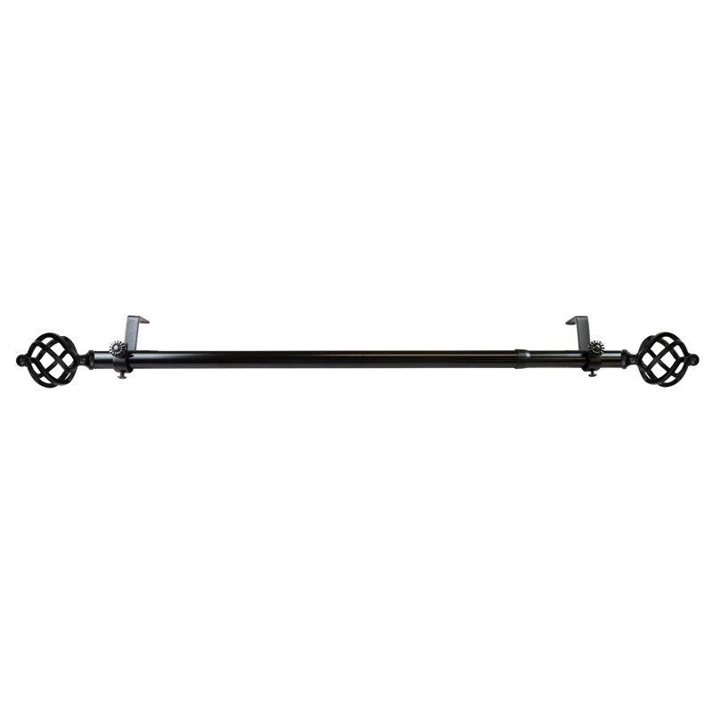 Tringle à rideaux simple réglable 0,81 po Serna, Noir, H 2,5 po x l 170 po x P 2,75 po