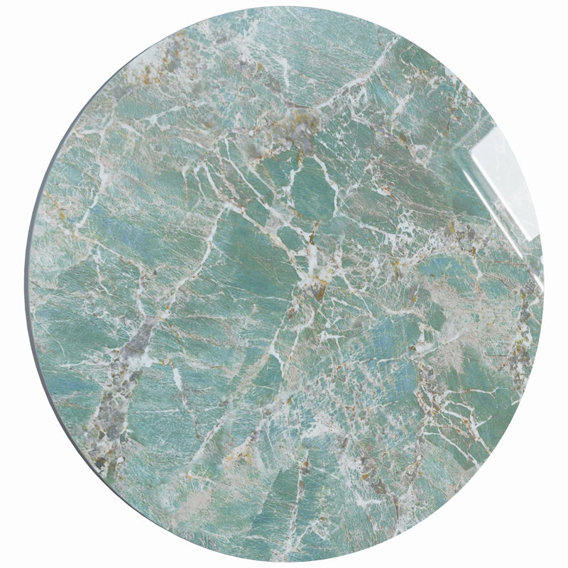 Plateau de table rond en pierre frittée à motif vert, plateau de remplacement pour table de salle à manger, table basse et table d'appoint