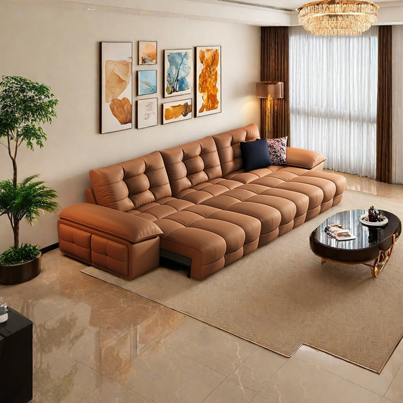 Vintage Style Electric Sofa, 36.22" H x 122.04" W x 42.51" D, 3