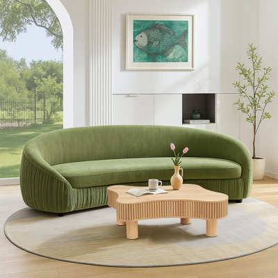Cruve Sofas With Coffee Table