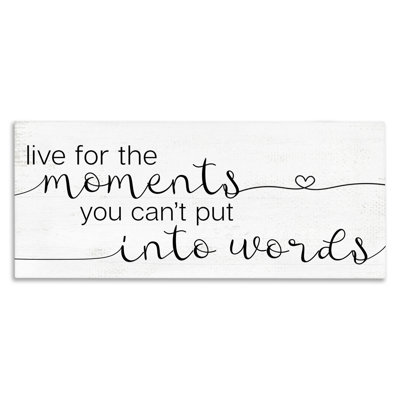 Live for the Moments Phrase Small Heart Linework by Daphne Polselli - Graphic Art Print -  Stupell Industries, ac-276_cn_17x40