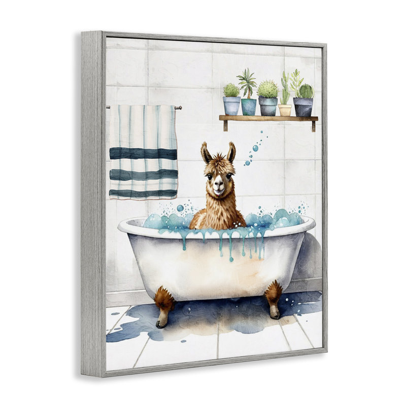 «Alpaca Bathtime Suds», estampe numérique par Kim Allen bk-125, Estampe numérique Farmhouse, H 20 po x l 16 po