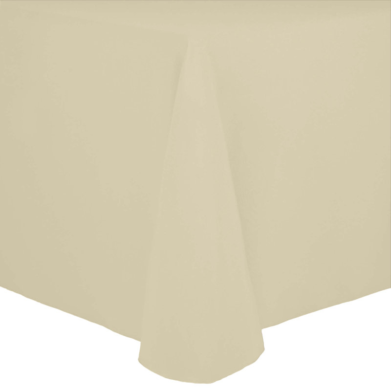 Solid Color Round Tablecloth, 108" x 156", Tan, 3