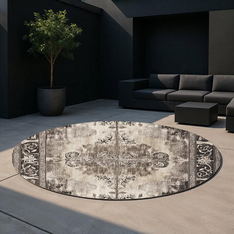 Agora Serenity Indoor And Outdoor Area Rug, Round 5'
