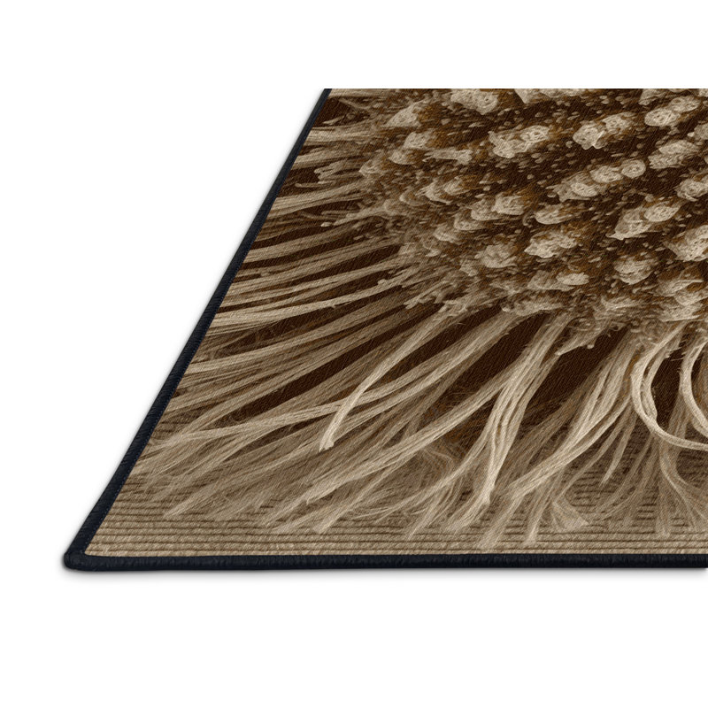 Machine Washable Nature Brown Area Rug, Rectangle 2' x 3'