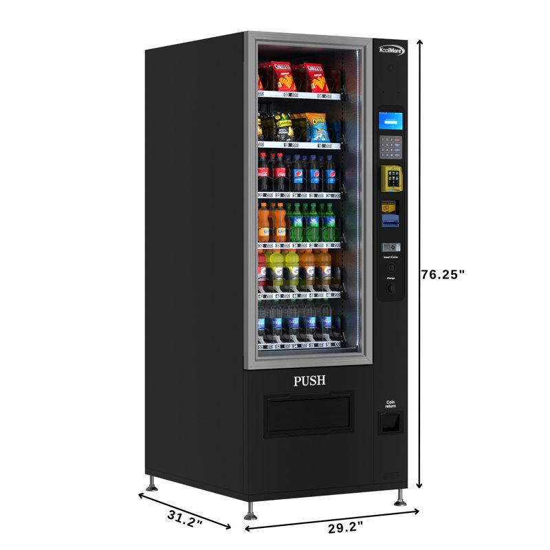 Refrigerated Snack Vending Machine with 36 Slots Featuring Credit Card Reader and Bill Acceptor