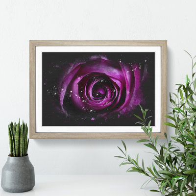 Purple Rose Flower Vol.2 - Single Picture Frame Print on Wood
