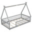 Lit simple gris avec garde-corps - offrant un espace de chambre confortable