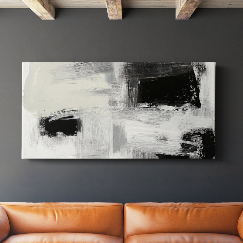 Série abstraite 8 # XXXIV - Toile tendue avec châssis Gallery, H 16 po x l 32 po