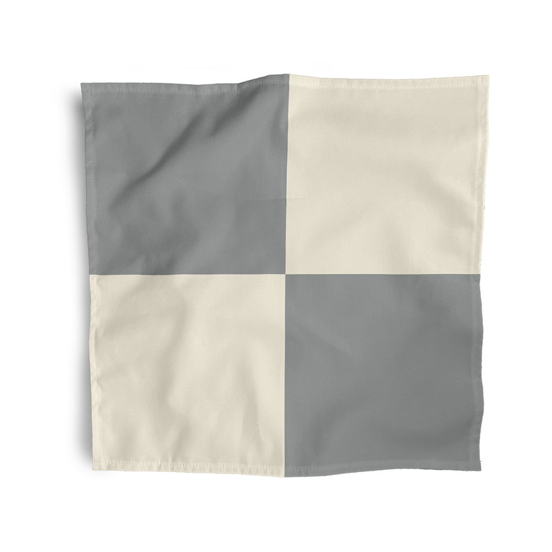 Laceyleigh Polyester Geometric Square Napkin, Grey