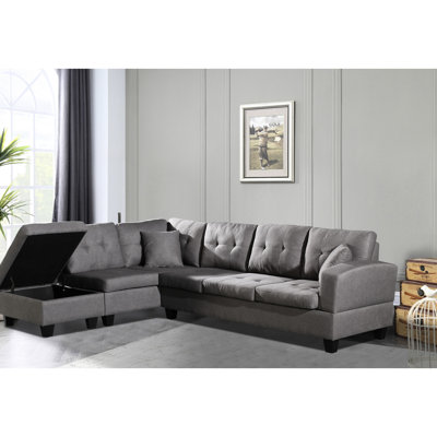 Chaise gauche avec rangement, revêtement, structure en bois d'eucalyptus, pieds en plastique, porte-gobelet, conception en tissu de style gracieux, fonction de support, rembourrage épais en coton recyclé et brut, structure en bois robuste