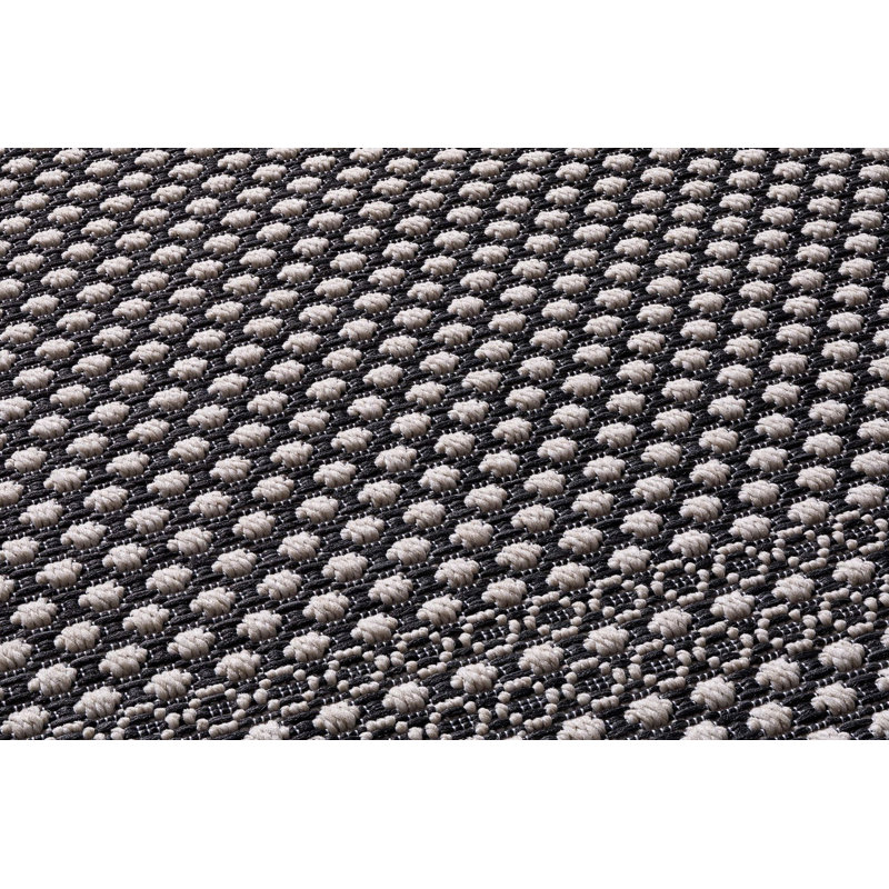 Flachgewebe-Teppich Kocher in Schwarz, Square 200cm