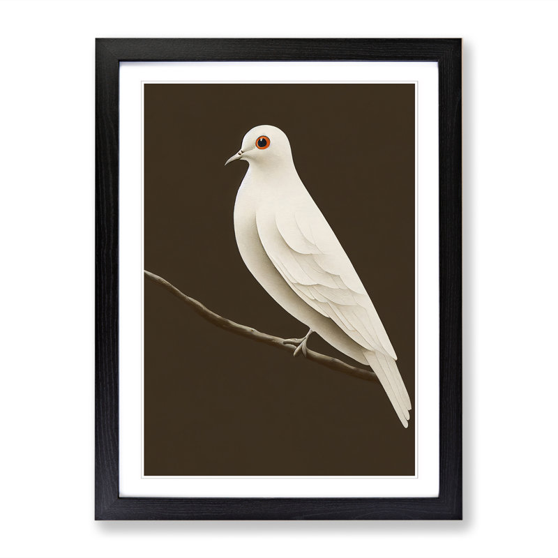 Ardi Dove Bird Resting - Wall Art, Black, 64cm H x 46cm W x 2cm D