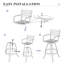Tabouret de bar pivotant 29,57 po, structure en fonte d'aluminium et coussin Sunbrella (ensemble de 4)-735009738