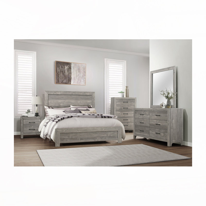 Commode de rangement à 5 tiroirs, Gris