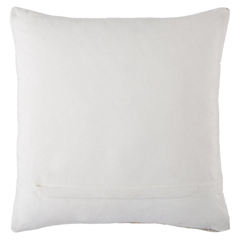 Blue and White Embroidered Square Polyester Throw Pillow