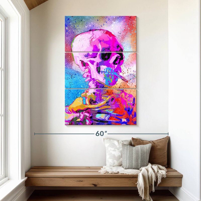 Kerner Skull Smoking I, 50" H x 32" W