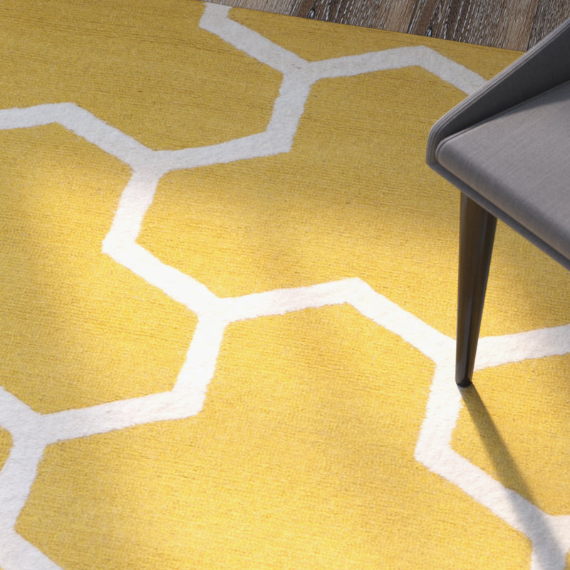 Sanyla Wool Geometric Indoor Rug, Round 6'
