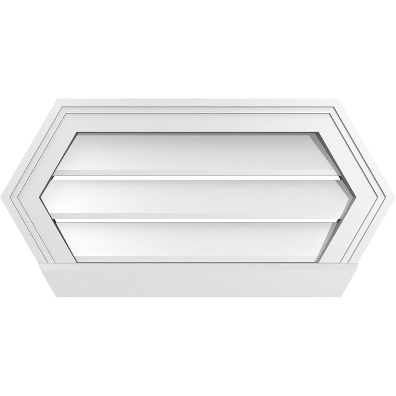 Évent horizontal fonctionnel à pignon en uréthane à surface horizontale Signature, H 12 po x l 24 po x P 2 po