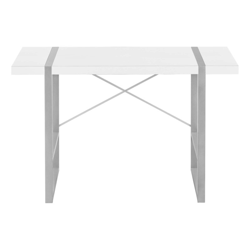 Bureau d'ordinateur, Blanc / argenté
