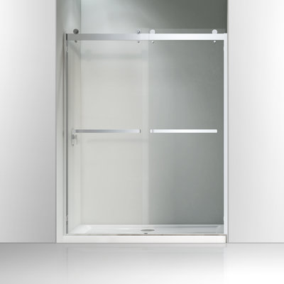 Porte de douche coulissante double sans cadre l 56 po x l 60 po x H 76 po