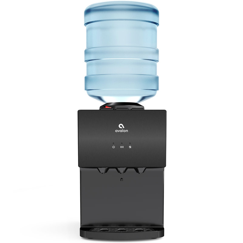 Black Top Loading Countertop Water Cooler Dispenser with 3 Temperature Settings