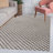 Rabat High-Low Pile Mini-Diamond Trellis Dark Gray/Ivory Indoor/Outdoor Rug-974548139