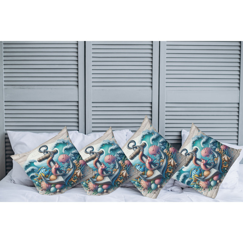 Fabric Reversible Throw Pillow, 18"H x 18"W