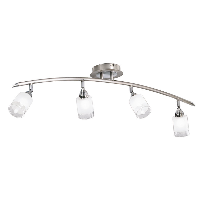 Saniyah Clear Glass Flush Mount, Chrome / Satin Nickel