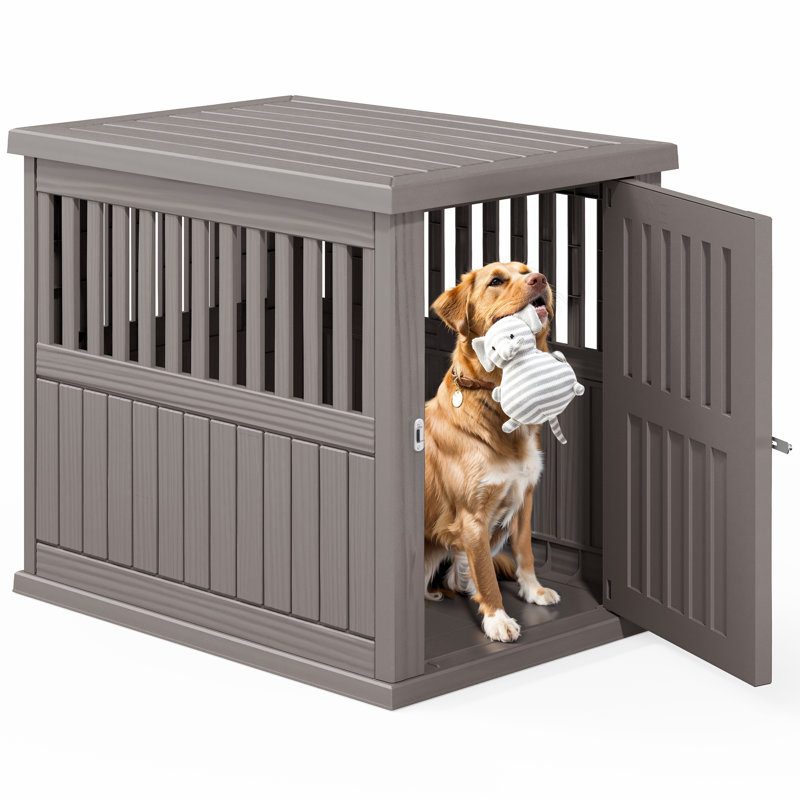 Mobilier de cage pour chien - Niche décorative pour petits et moyens chiens, H 32,6 po x l 28,4 po x P 39,4 po, Noir