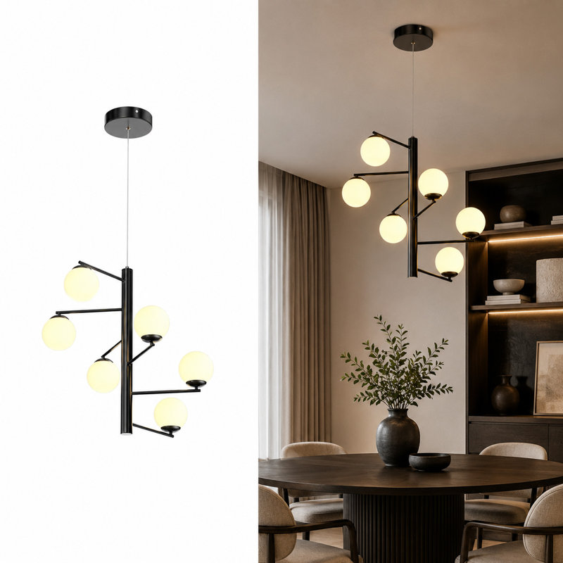 Lustre sphérique à intensité variable 6 lumières Hertz