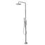 Système de douche extérieur chaud et froid autoportant avec pomme de douche à effet pluie et douche à main, colonne de douche en acier inoxydable 304, douche de patio à double fonction 1,8 GPM-133217874