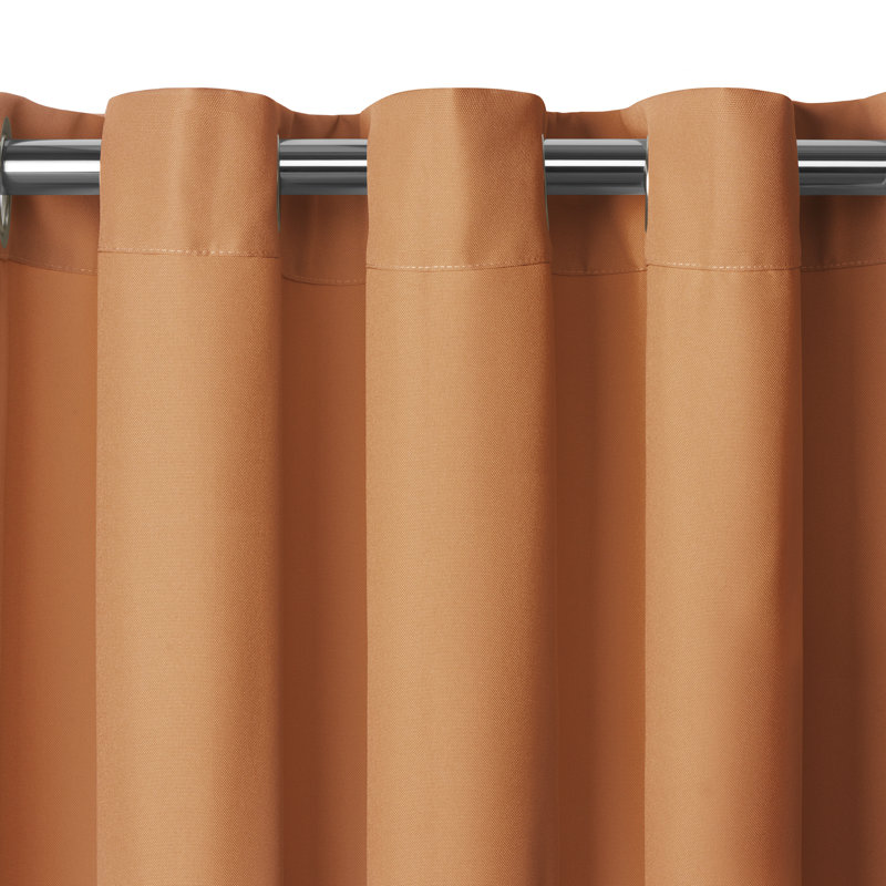 Kenefic Room Darkening Indoor Outdoor Curtain Panel, 52" W x 84" L, Orange