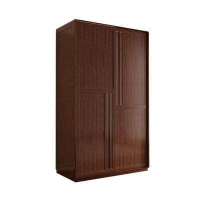 American-Style Rubber Wood Sliding Door Wardrobe