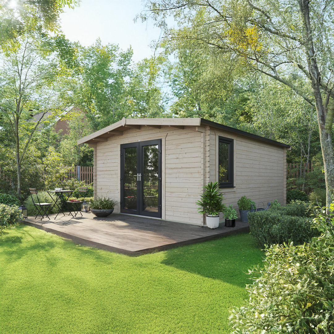 Powersheds 18 x 14ft Chalet Log Cabin, Doors Central - 44mm