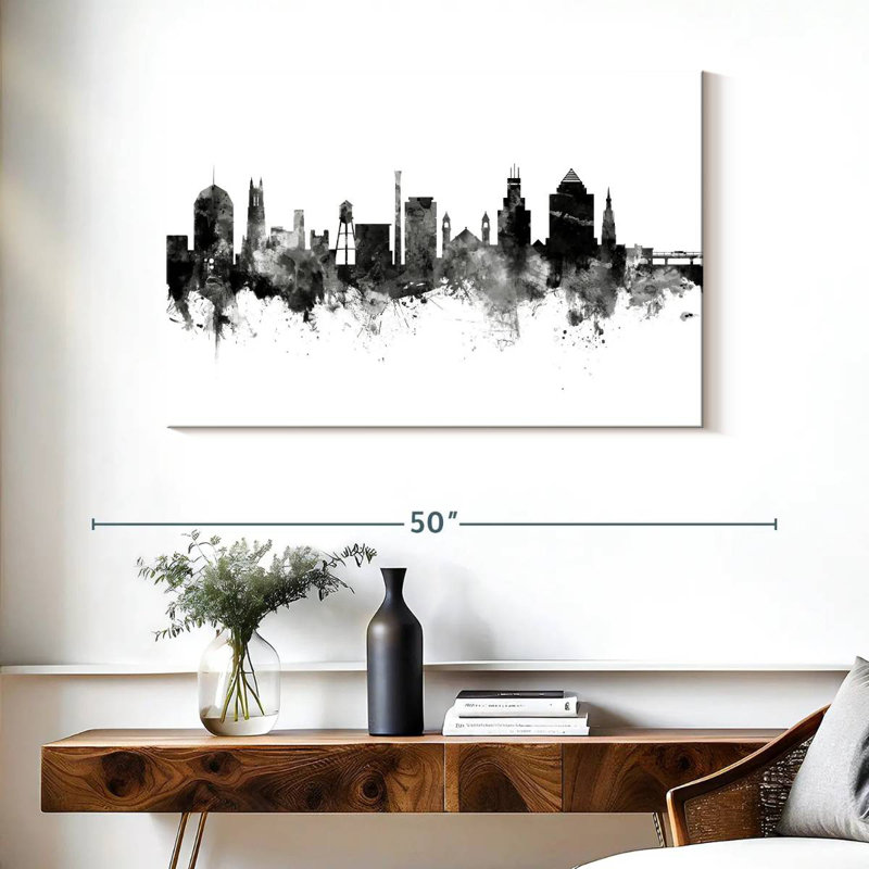 Durham North Carolina Skyline V, 26" H x 39" W