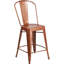 Commercial Grade Distressed Metal Indoor-Outdoor Counter Height Stool with Back-331454668-331454707