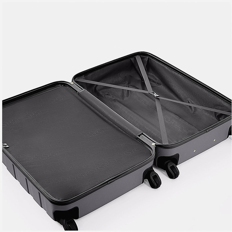 Ensembles de bagages Nouveau modèle ABS Hardshell 3 pièces Ensemble de valises rigides et durables Valise à roulettes avec serrure TSA 20 po x 24 po x 28 po (gris)