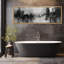 «Black White Urban Skyline Abstract», reproduction d'art sur toile encadrée-330881752-330881755