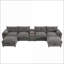 Canapé modulaire en forme de U 6 places avec repose-pieds de rangement, console, USB | Chenille 30 po de large pour salon | Gris clair, chenille-927379726