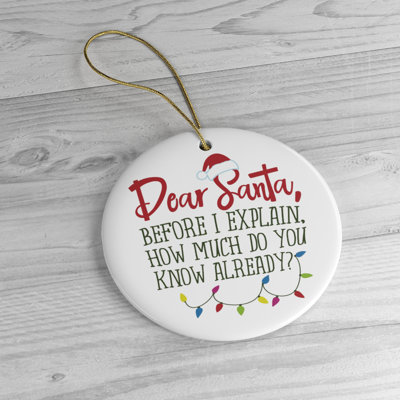 Ornement de Noël amusant «Happy Santa Citation»