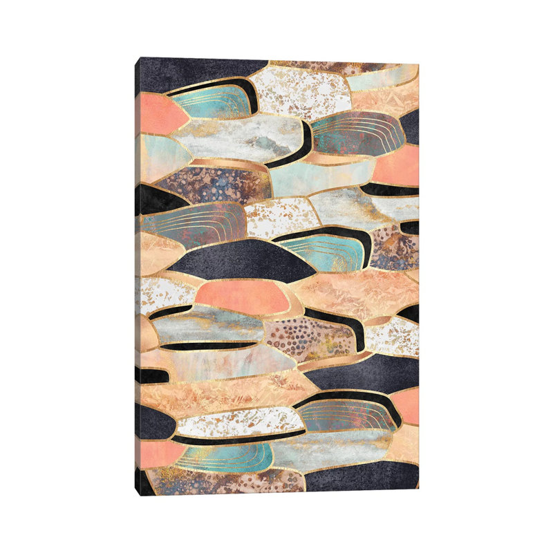 Jolie pierre par Elisabeth Fredriksson-impression d’art graphique, H 60 po x l 40po x P 1,5 po, Toile tendue, Pas de tapis