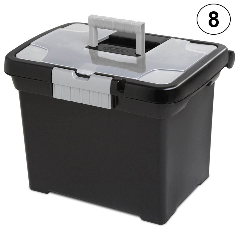 Portable Lockable File Plastic Box Set