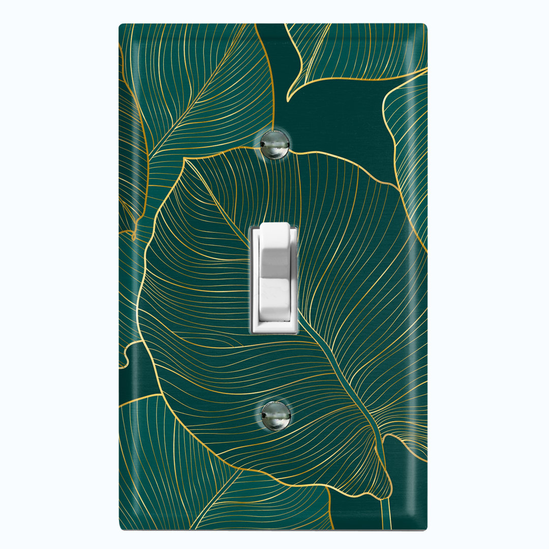 Green Monstera Plant Leaves 1 - Gang Toggle Light Switch Standard Wall Plate WorldAcc