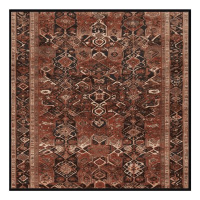 Machine Washable Persian Brown Area Rug