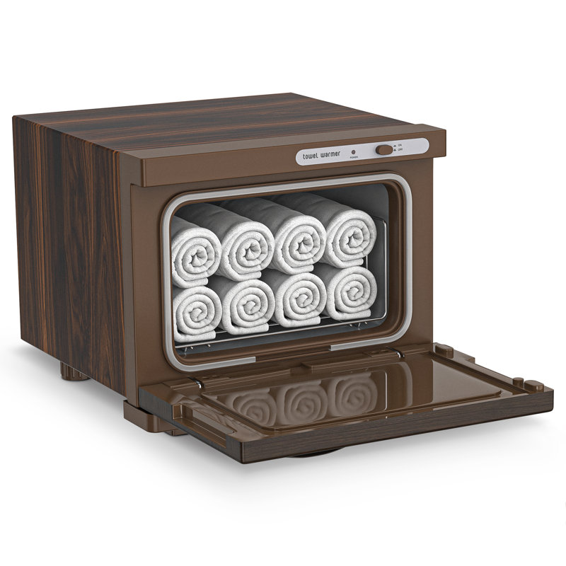 8L Hot Towel Warmer Cabinet Towel Warmer Freestanding, Brown
