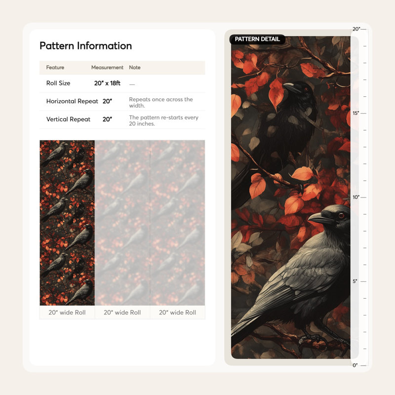 Papier peint oiseaux, automne foncé